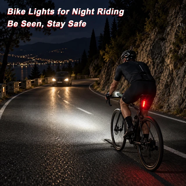 Alt view image 6 of 7 - Ultra Bright USB Rechargeable Bike Light Set, Powerful Bicycle Front Headlight and Back Taillight, 4 Light Modes, Easy to Install for Men Women Road Mountain Cycling Gunmetal
