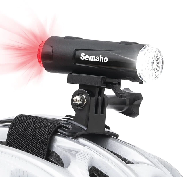 Main image of 2in 1 Rechargeable Helmet Light with Bracket Mount Night Bike Light Riding Safety 5 Warning Light Modes IP66 Waterproof Bicycle Light, 360° Rotatable Front Rear Lights, Mountain Bike Headlight