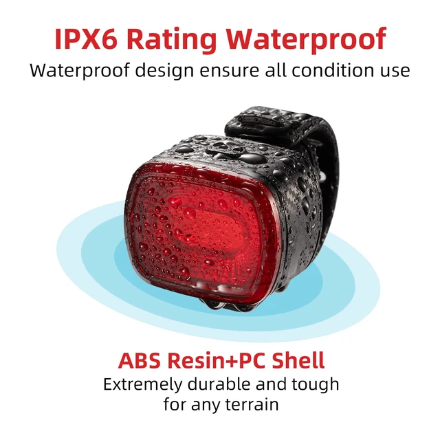 Alt view image 4 of 6 - Smart Bike Tail Light Brake Sensing USB Rechargeable Rear Light | Smart Brake Sensing Rear Light Automatically Brightens When Slowing Down, with 4 Modes, USB Charging and IPX6 Waterproof
