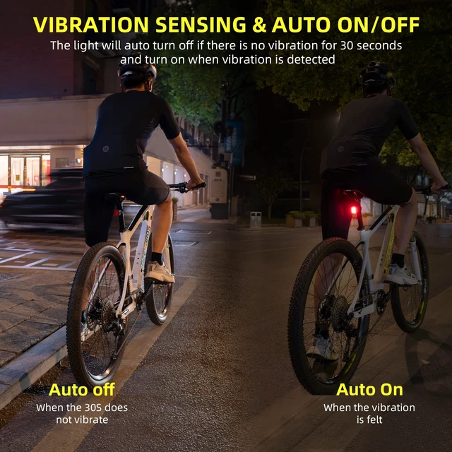 Alt view image 5 of 6 - Smart Bike Tail Light Brake Sensing USB Rechargeable Rear Light | Smart Brake Sensing Rear Light Automatically Brightens When Slowing Down, with 4 Modes, USB Charging and IPX6 Waterproof