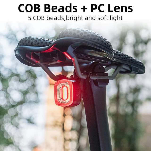 Alt view image 6 of 6 - Smart Bike Tail Light Brake Sensing USB Rechargeable Rear Light | Smart Brake Sensing Rear Light Automatically Brightens When Slowing Down, with 4 Modes, USB Charging and IPX6 Waterproof
