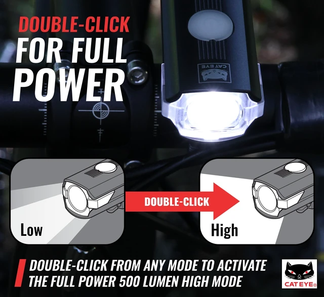 Alt view image 3 of 7 - AMPP USB Rechargeable Bike Headlight (AMPP500S) | 500-lumen USB-rechargeable headlight with an OptiCube lens and five light modes