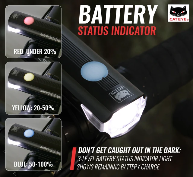 Alt view image 4 of 7 - AMPP USB Rechargeable Bike Headlight (AMPP500S) | 500-lumen USB-rechargeable headlight with an OptiCube lens and five light modes
