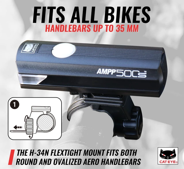 Alt view image 6 of 7 - AMPP USB Rechargeable Bike Headlight (AMPP500S) | 500-lumen USB-rechargeable headlight with an OptiCube lens and five light modes