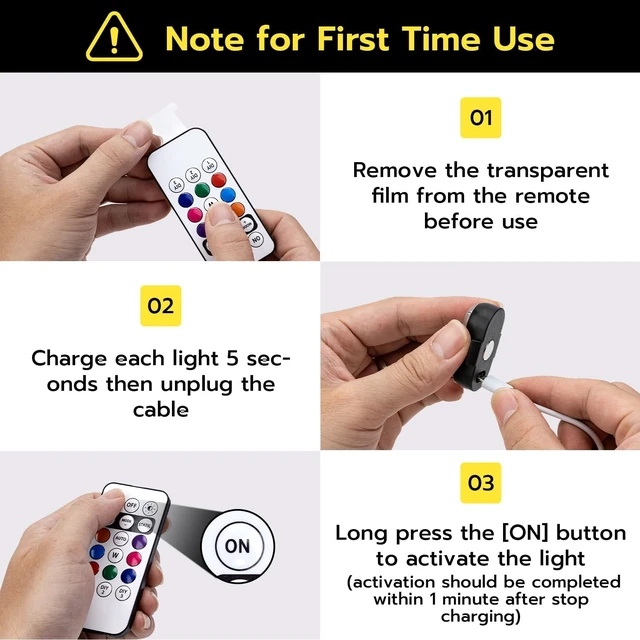 Alt view image 5 of 7 - 4 Pcs Wireless Rechargeable Magnetic LED Strobe Lights, 8-Colors USB Waterproof Anti-Collision LED Car Flashing Warning Light with Remote Control for Cars, RC Cars, Bikes, Motorcycles