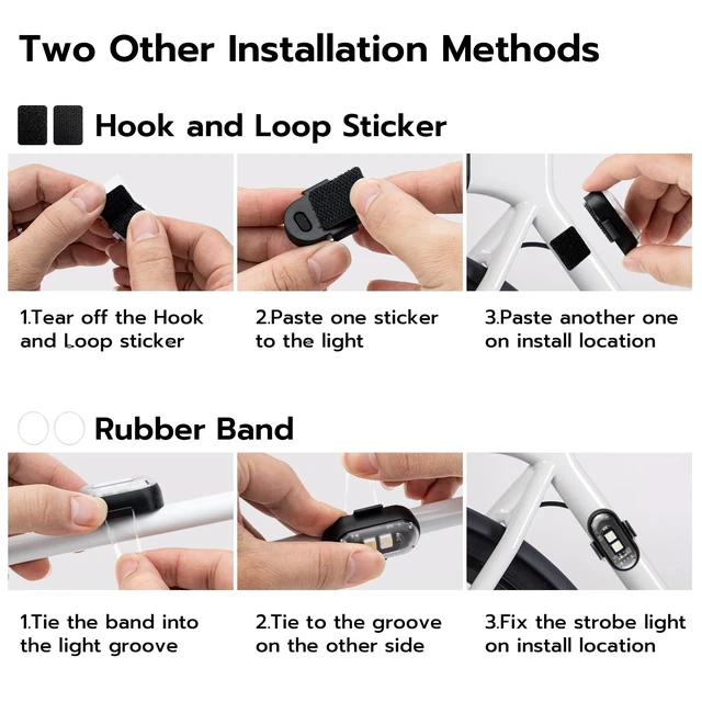 Alt view image 7 of 7 - 4 Pcs Wireless Rechargeable Magnetic LED Strobe Lights, 8-Colors USB Waterproof Anti-Collision LED Car Flashing Warning Light with Remote Control for Cars, RC Cars, Bikes, Motorcycles