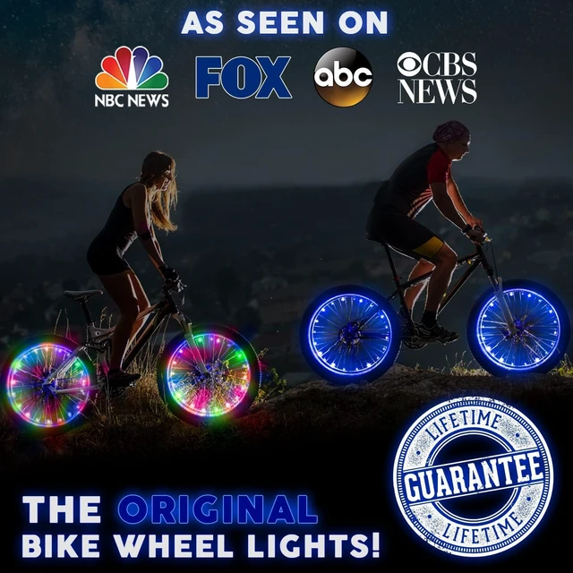 Alt view image 3 of 7 - Bike Wheel Lights 2 Pack, 2026 Edition Secure Strap & Brighter, Weatherproof LED Bicycle Lights, Battery Powered, Toys for Kids Boys Girls Teens Vacation Birthday, Color-Changing