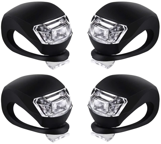 Main image of Bicycle Light Front and Rear Silicone LED Bike Light Set - Headlight and Taillight,Waterproof & Safety Road,Mountain Bike Lights,Batteries Included (2pcs White and 2pcs Red Lights)