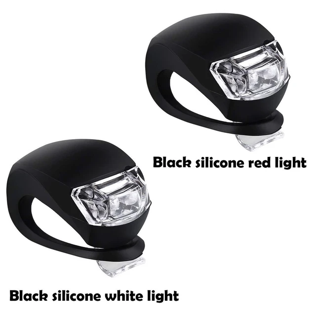 Alt view image 3 of 7 - Bicycle Light Front and Rear Silicone LED Bike Light Set - Headlight and Taillight,Waterproof & Safety Road,Mountain Bike Lights,Batteries Included (2pcs White and 2pcs Red Lights)