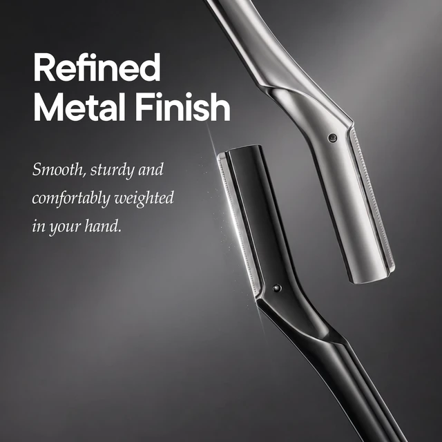 Alt view image 3 of 7 - Eyebrow Razor, Face Razor for Women & Men, 6 Blades, Matte Black | Dermaplaning Razor for Facial Hair Removal, Peach Fuzz Remover, Exfoliating Facial Shaver, Precision Eyebrow Trimmer
