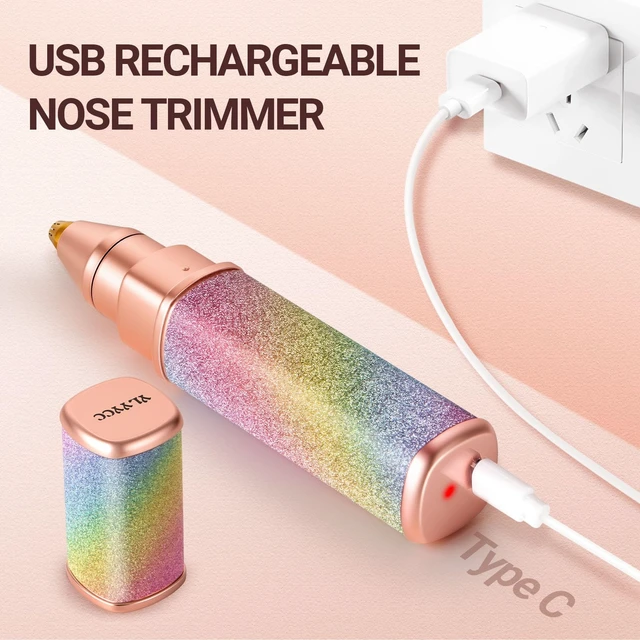 Alt view image 4 of 5 - 2-in-1 Nose & Eyebrow Trimmer, Facial Hair Removal for Women | Rechargeable, Built-in LED Light, Face Shaver, for Removing Chin, Upper, Lower Lip Area Peach Fuzz