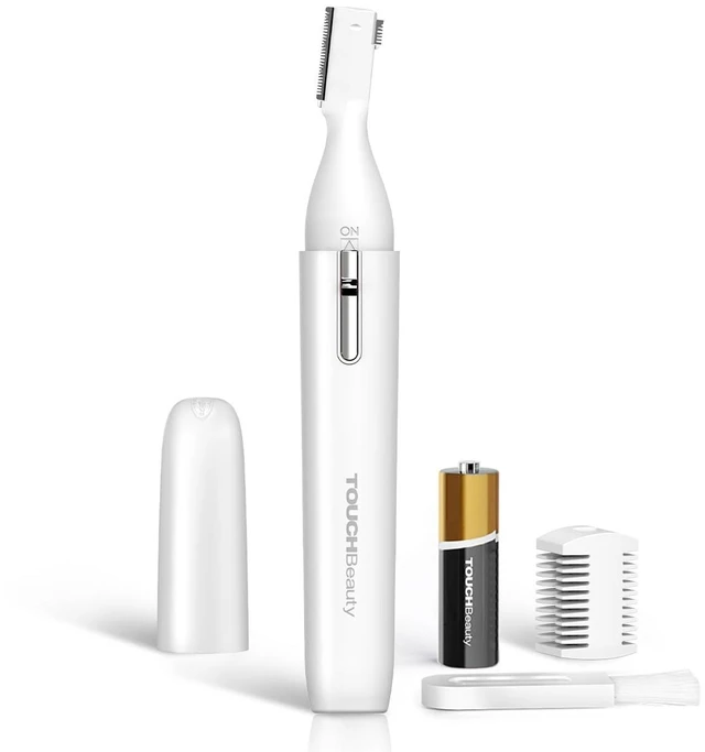 Main image of Eyebrow Hair Trimmer for Women, Painless Precision Eyebrow Shaper, Pen-Shaped Hair Remover Razor for Face Chin Neck, Upper-Lip, Peach-Fuzz Mini Sized Battery-Operated, White, 1658A
