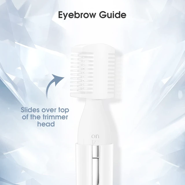Alt view image 7 of 7 - Eyebrow Hair Trimmer for Women, Painless Precision Eyebrow Shaper, Pen-Shaped Hair Remover Razor for Face Chin Neck, Upper-Lip, Peach-Fuzz Mini Sized Battery-Operated, White, 1658A