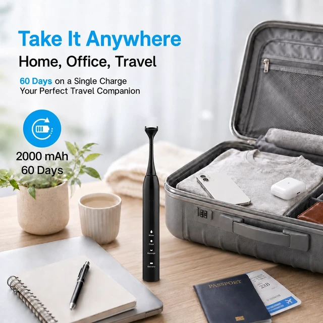 Alt view image 5 of 7 - Electric Flosser for Teeth 3-in-1 Dental Floss 50 Refill Heads | 3+1 Modes 14,000 Vibration Dentist Recommended 60-Day Battery IPX7 Ergonomic Design Smart Timer for Home Travel Office