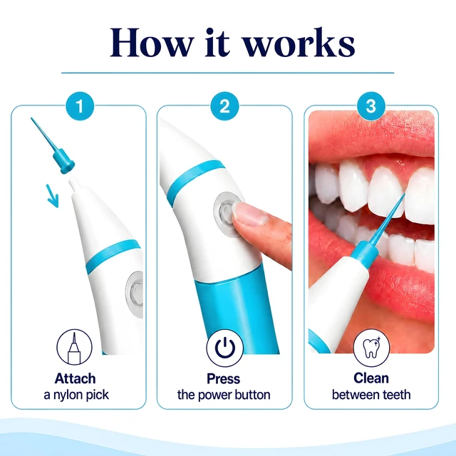 Alt view image 2 of 6 - Dentapik Electric Flosser for Teeth with 15 Electric toothpicks Power Dental flossers Tooth Floss Picks for Teeth Gum Tooth Picks flossers for Adults Dental Floss Sticks for Adults