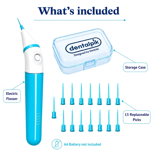 Alt view image 4 of 6 - Dentapik Electric Flosser for Teeth with 15 Electric toothpicks Power Dental flossers Tooth Floss Picks for Teeth Gum Tooth Picks flossers for Adults Dental Floss Sticks for Adults