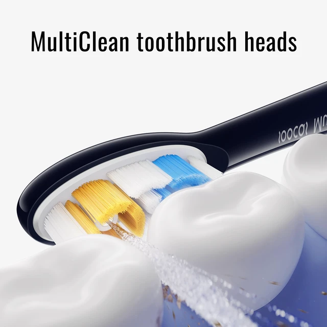 Alt view image 2 of 7 - Multiclean Classic Clean Electric Toothbrush Replacement Heads, Compatible with Both NEOS II and NEOS II Ultra, 2 Brush Heads, Medium Bristles, Dark Violet