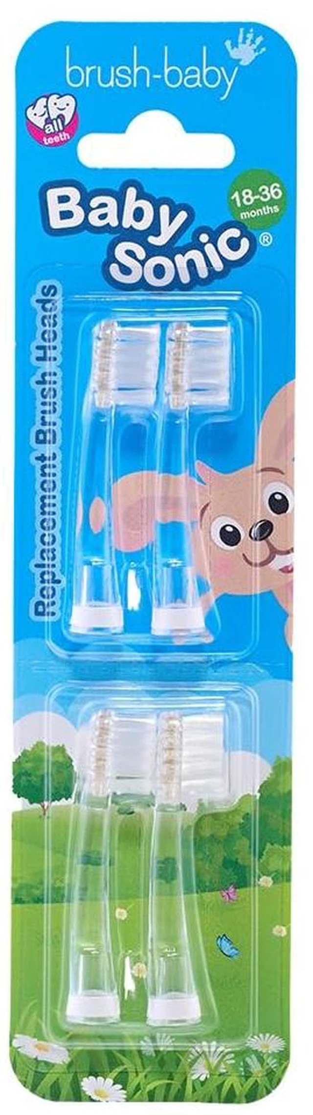 Main image of Replacement Heads for BabySonic Electric Toothbrush, 18-36 Months - Soft, Gentle Brush Heads for Baby Teeth & Gums - Toddler Toothbrush Head, BPA-Free, Toddler Oral Care - 4 Pack