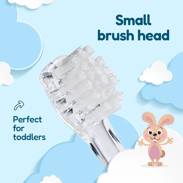 Alt view image 3 of 7 - Replacement Heads for BabySonic Electric Toothbrush, 18-36 Months - Soft, Gentle Brush Heads for Baby Teeth & Gums - Toddler Toothbrush Head, BPA-Free, Toddler Oral Care - 4 Pack