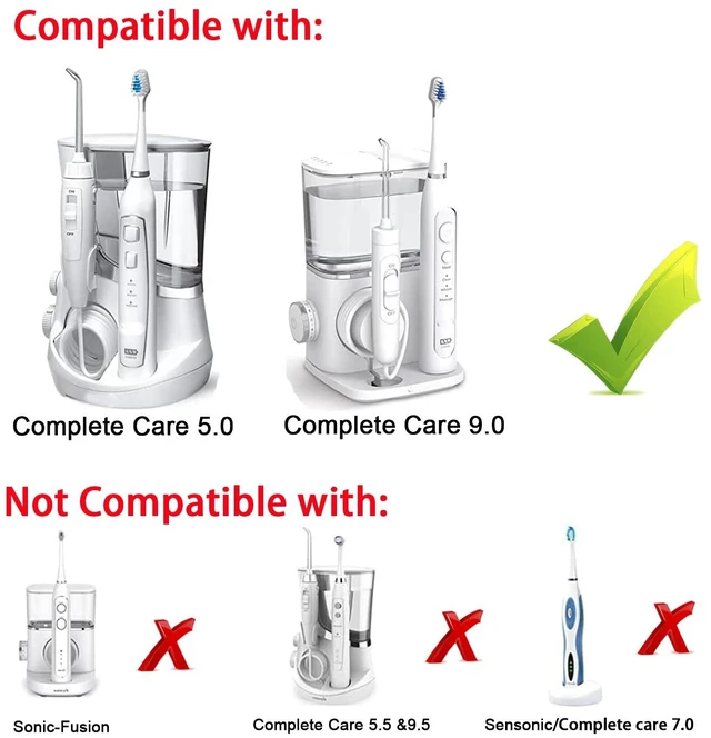 Alt view image 4 of 7 - Replacement Toothbrush Heads for Waterpik Complete Care 9.0 & 5.0(8 pcs) | Compatible with: CC-01CD010-1, WP-861, WP-862, WP-871, WP-872, WP-876, WP-881,WP-977, WP-882, WP-890, WP-892, CC-01CD010-2
