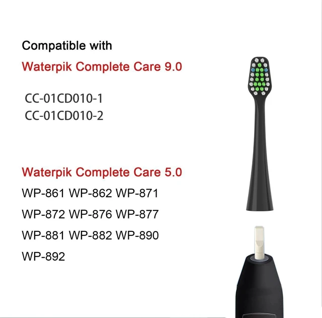 Alt view image 2 of 7 - Replacement Toothbrush Heads for Waterpik Complete Care 9.0 & 5.0(8 pcs) | Compatible with: CC-01CD010-1, WP-861, WP-862, WP-871, WP-872, WP-876, WP-881,WP-977, WP-882, WP-890, WP-892, CC-01CD010-2