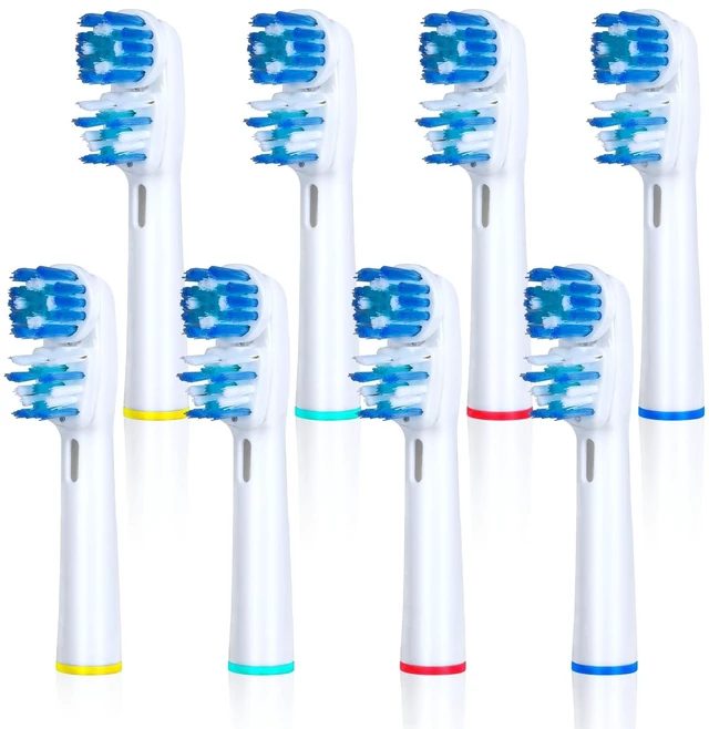 Main image of Replacement Brush Heads Compatible with Oral B- Double Clean Design, Double Clean Brush Heads, Compatible with Braun Oral-B Dual Clean Electric Toothbrush (8-Pack)