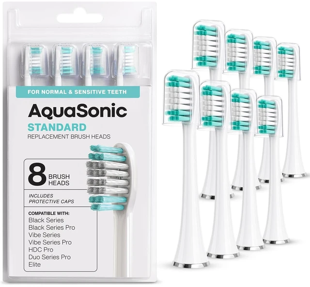 Main image of Genuine Standard Replacement Brush Heads, White, 8 Pack | ADA Accepted, Protective Caps for Hygienic Storage, Normal & Sensitive Teeth, Compatible with Vibe Series & More