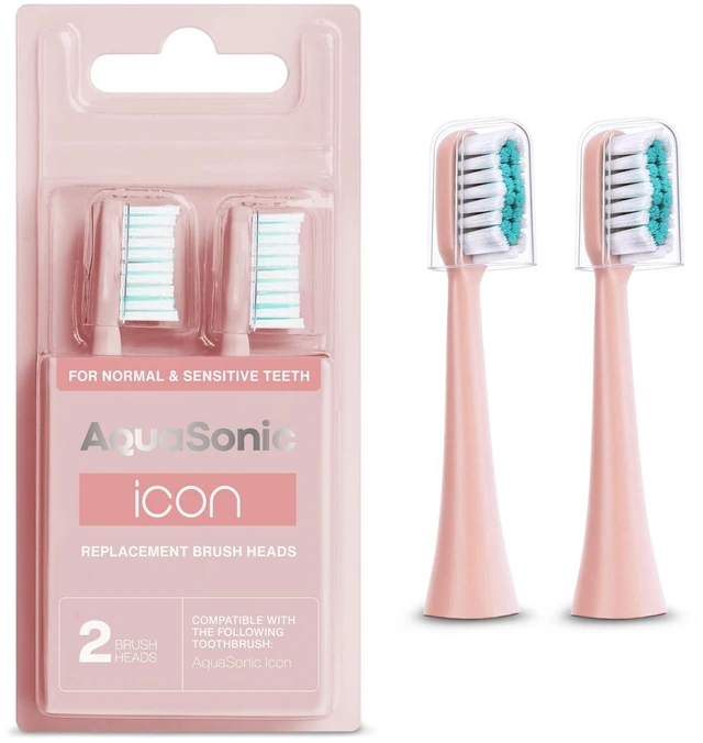 Main image of Genuine Icon Replacement Brush Heads | Compatible with Icon Toothbrush | 2 Brush Heads | for Normal & Sensitive Teeth (Blush)