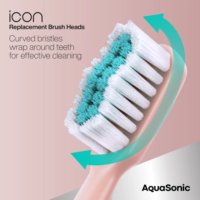 Alt view image 3 of 7 - Genuine Icon Replacement Brush Heads | Compatible with Icon Toothbrush | 2 Brush Heads | for Normal & Sensitive Teeth (Blush)