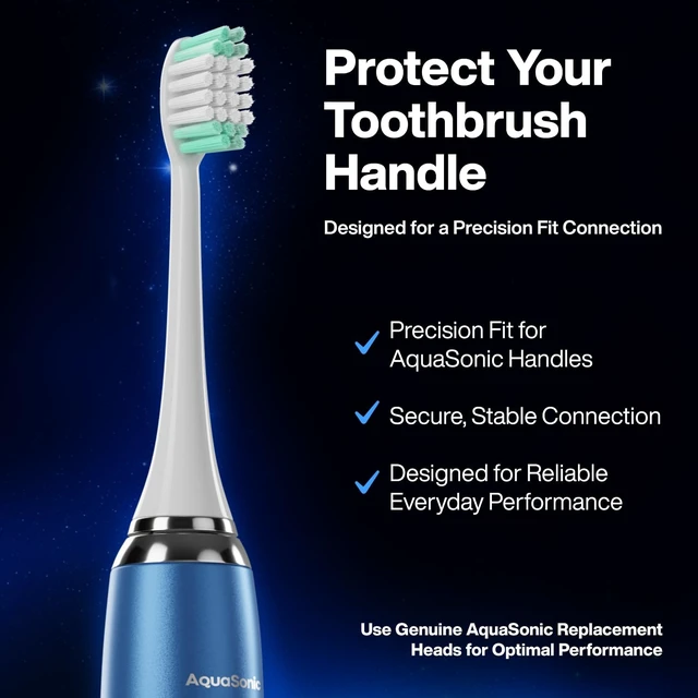 Alt view image 6 of 7 - Genuine Standard Replacement Brush Heads, White, 8 Pack | ADA Accepted, Protective Caps for Hygienic Storage, Normal & Sensitive Teeth, Compatible with Vibe Series & More