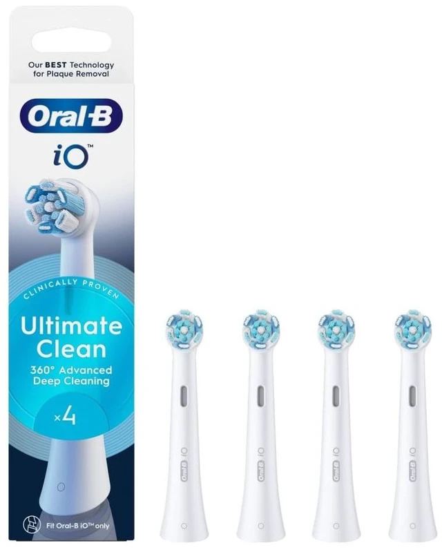 Main image of iO Ultimate Cleaning Replacement Toothbrush Heads - White - Pack of 4