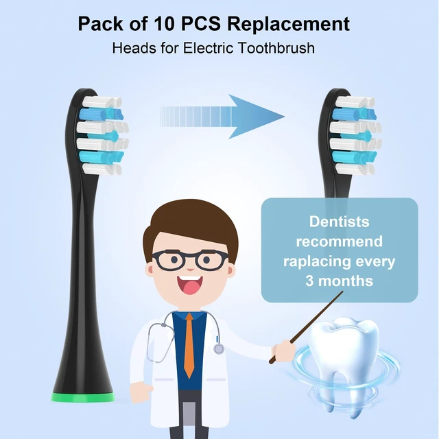 Alt view image 4 of 7 - Replacement Toothbrush Heads Compatible with AquaSonic Black | 10 Pack Black Series For Vibe Series black series pro, and For Duo series pro Electric Toothbrush