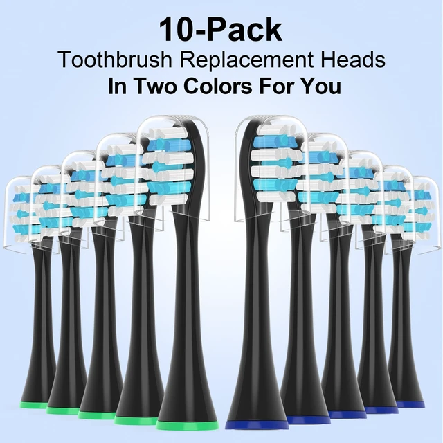 Alt view image 6 of 7 - Replacement Toothbrush Heads Compatible with AquaSonic Black | 10 Pack Black Series For Vibe Series black series pro, and For Duo series pro Electric Toothbrush