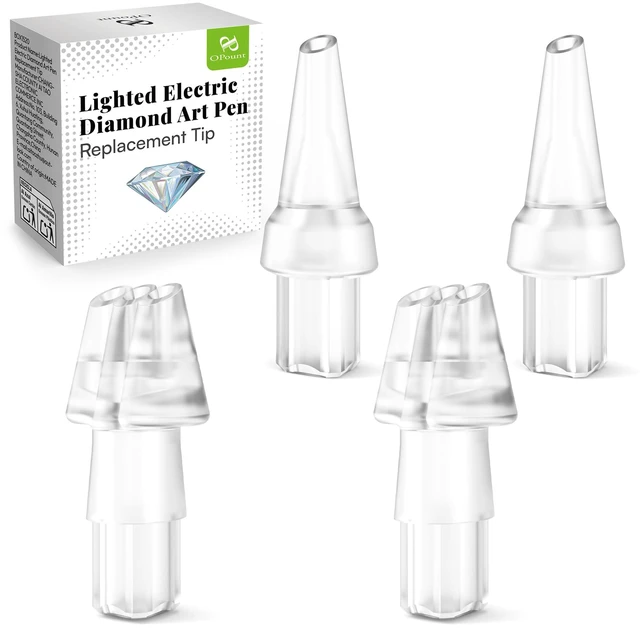 Main image of Electric Diamond Painting Pen Replacement Tips, 4 PCS | 2 PCS Single Tips, 2 PCS Triple Tips, for Electric Diamond Painting Pen with Light