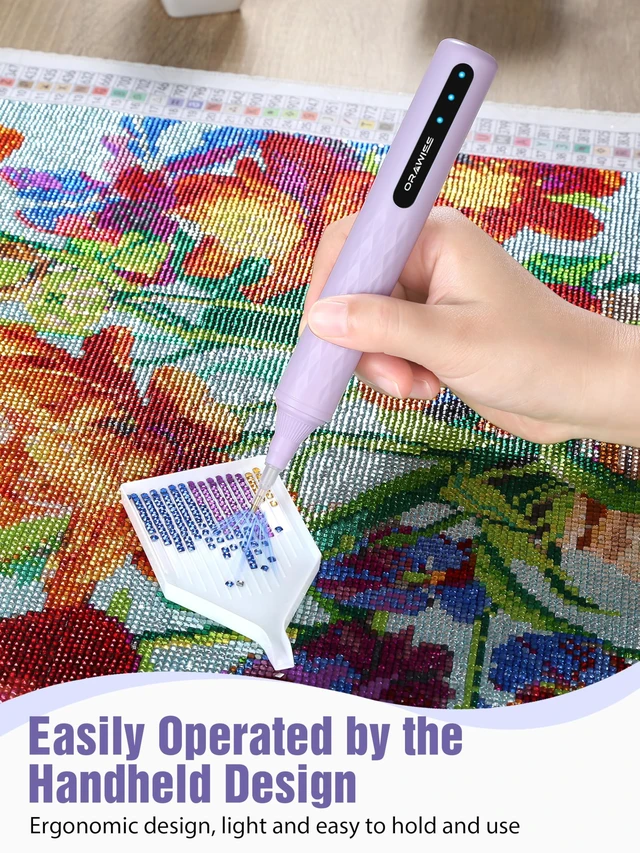 Alt view image 7 of 7 - Electric Diamond Painting Pen & Metal Tips, Diamond Art Vacuum Pen Cordless | Rechargeable & No-Wax Needed, 3 Suction level, Air Weight & Low-Noise, Gem Dimond Art Accessories and Tools