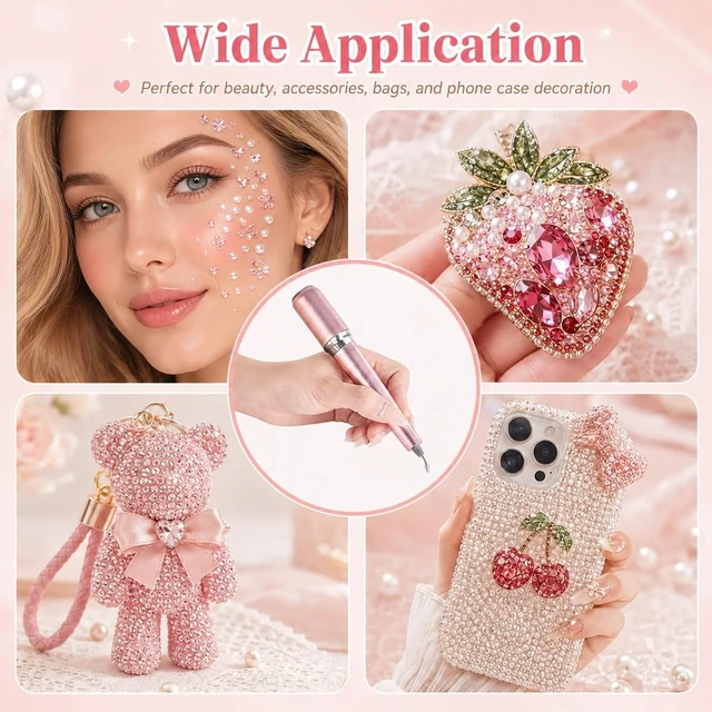 Alt view image 6 of 7 - Wireless Electric Diamond Art Pen, Vacuum Diamond Painting Pen No Wax Needed, 150° Ergonomic Tip, Quiet Lightweight & Rechargeable Diamond Art Accessories for Adults (Pink)