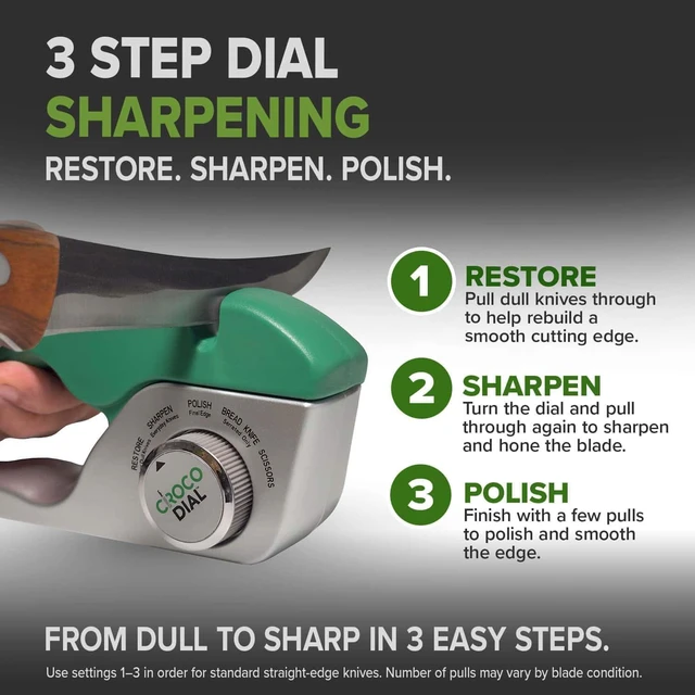 Alt view image 2 of 7 - 5-in-1 Knife Sharpener for Straight & Serrated Knives | 5-in-1 rotating sharpening system with tungsten carbide and ceramic restores, repairs, polishes, and sharpens blades.