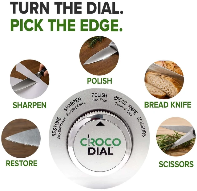 Alt view image 5 of 7 - 5-in-1 Knife Sharpener for Straight & Serrated Knives | 5-in-1 rotating sharpening system with tungsten carbide and ceramic restores, repairs, polishes, and sharpens blades.