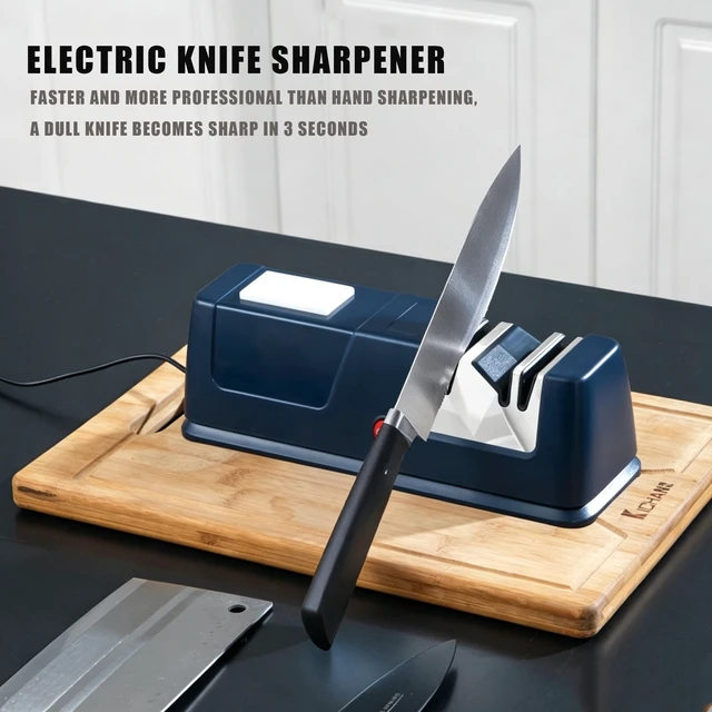 Alt view image 2 of 6 - Electric Knife Sharpener,Professional 2 Stage Electric Knife Sharpener for Quick Sharpening & Polishing, Polish Blades/Repairing/Restoring Professional Kitchen Knife Sharpener Tool