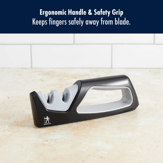 Alt view image 2 of 3 - Handheld Knife Sharpener, Easy to Use, Ergonomic Non-Slip Handle | Restores Sharpness in seconds. Manual Pull Through Handheld Knife Sharpener. Easy to Use, Store and Is Durable and Effective.