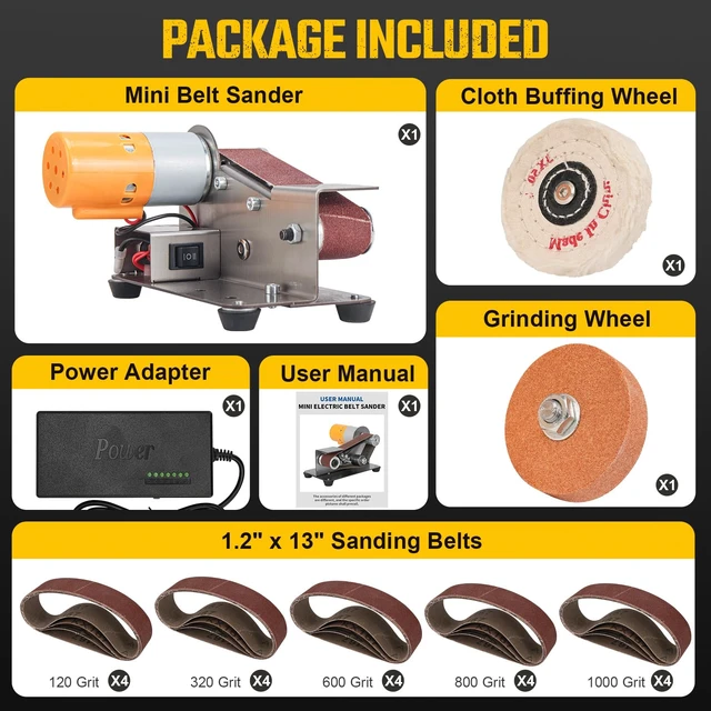 Alt view image 5 of 6 - 3-in-1 Mini Belt Sander 7-Speed Knife Sharpener Bench Grinder | 15° Electric Knife Sharpener with Sanding Belts. Multi-purpose Buffer Polisher for Metal, Woodworking & DIY Handcrafts.