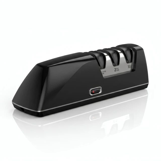 Main image of 3-Stage Electric Knife Sharpener for Sharpening, Restore or Chef Knives | 100% 3M Diamond Wheels Consistent Results, Replaceable Abrasive, 3 in 1 Kitchen Knife Sharpener, effortless kitchen use