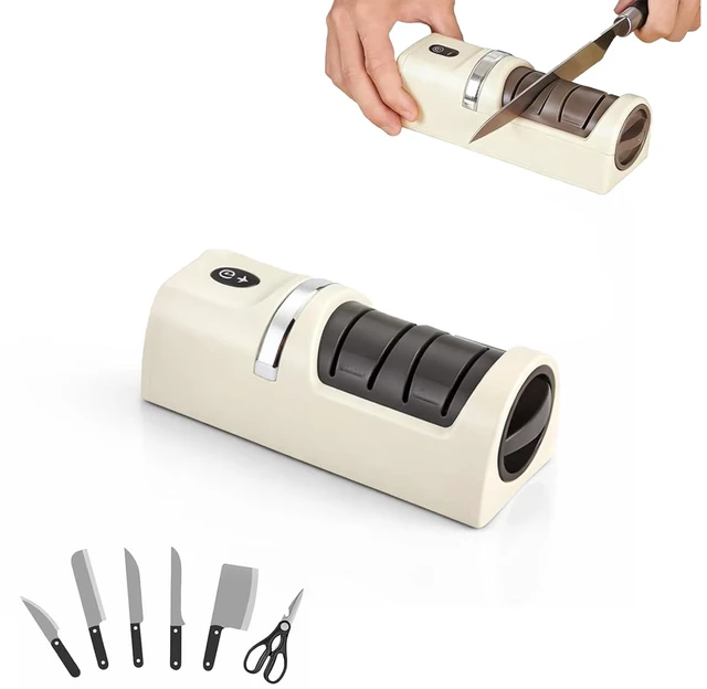 Main image of Rechargeable Electric Knife Sharpener with 2-Stage Diamond Abrasives, Portable Home Use Knife Sharpener Electric for Kitchen, Fruit, Chef & All-Purpose Knives