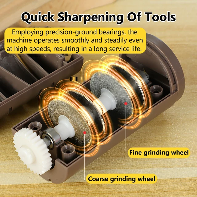 Alt view image 3 of 7 - Rechargeable Electric Knife Sharpener with 2-Stage Diamond Abrasives, Portable Home Use Knife Sharpener Electric for Kitchen, Fruit, Chef & All-Purpose Knives