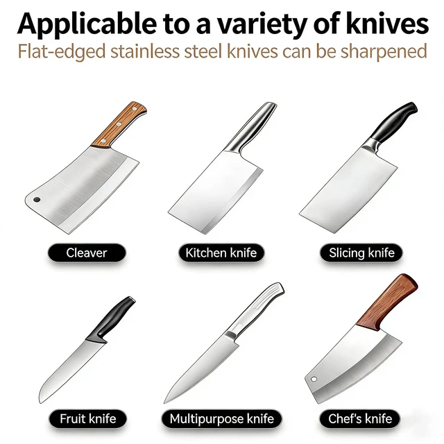 Alt view image 6 of 7 - Rechargeable Electric Knife Sharpener with 2-Stage Diamond Abrasives, Portable Home Use Knife Sharpener Electric for Kitchen, Fruit, Chef & All-Purpose Knives