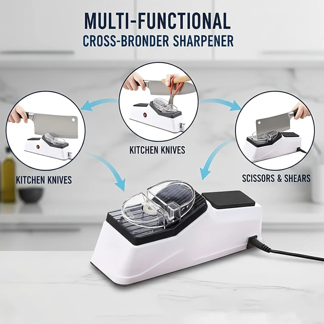 Alt view image 7 of 7 - Besyner Sharp Pro, USB Electric Knife Sharpener, With 5PCS Replacement Grinding Tools, Double Sided Knife Sharpener, Quick Sharpening & Polishing, Stable Non-slip Base Quick Sharpening & Polishing