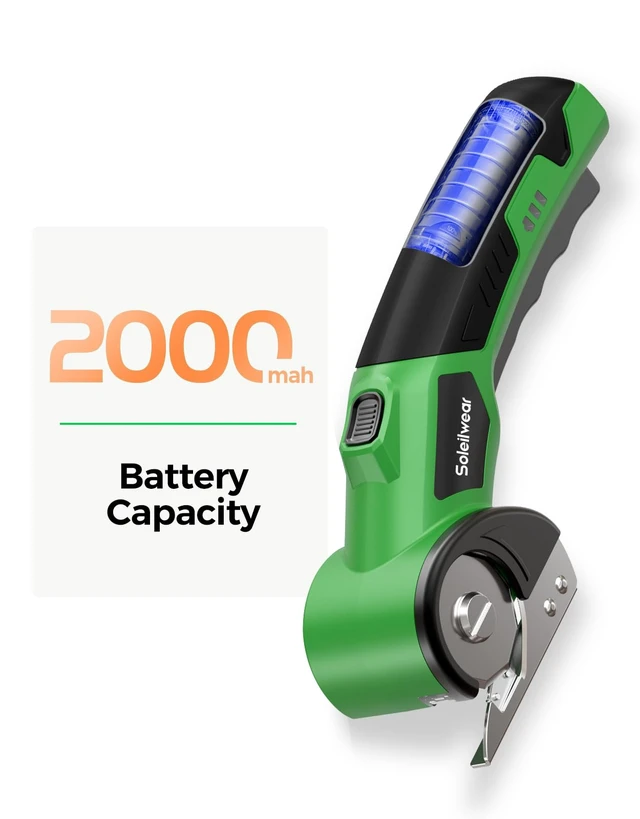 Alt view image 4 of 7 - Cordless Electric Scissors, 4V Cardboard Cutter with 2 Blades, LED Light | Electric Box Cutter for Cardboard, Packaging & DIY | Up to 320RPM Cutting | 2000mAh Rechargeable Battery | Safety Lock