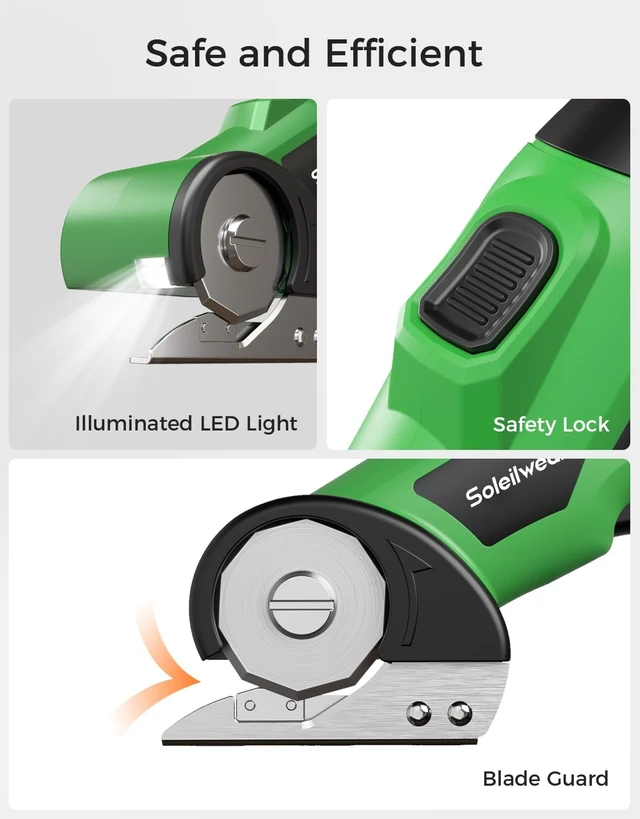 Alt view image 5 of 7 - Cordless Electric Scissors, 4V Cardboard Cutter with 2 Blades, LED Light | Electric Box Cutter for Cardboard, Packaging & DIY | Up to 320RPM Cutting | 2000mAh Rechargeable Battery | Safety Lock
