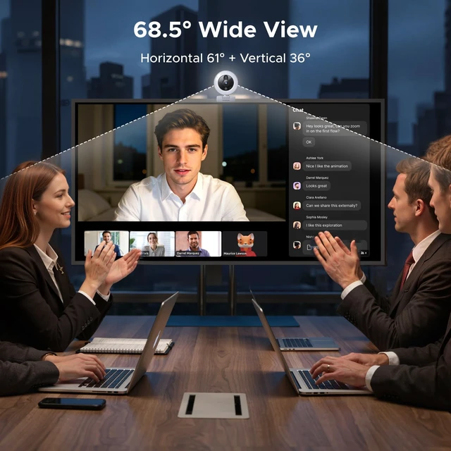 Alt view image 6 of 7 - 4K Webcam with Ring Light Autofocus, Privacy Cover Mic for Streaming | 4K@30fps/1080P@60fps, 0.3s PDAF, Plug and play, USB PC Webcam for OBS Zoom Meeting Teams Twitch, Laptop/Mac