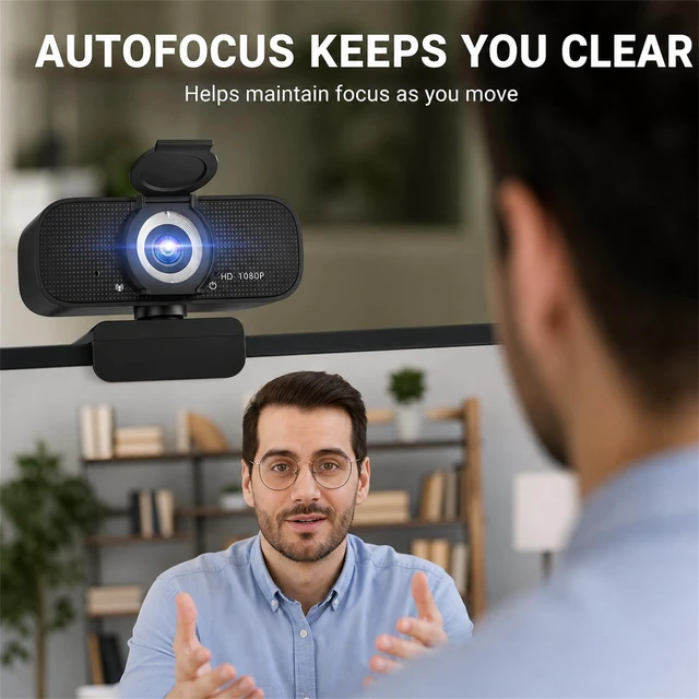 Alt view image 3 of 7 - Webcam for PC 1080P HD Video Webcam Autofocus and Noise-Canceling Mic for Computer, Laptop, Video Calling,Streaming